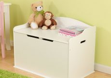 pink and white toy chest